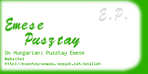 emese pusztay business card